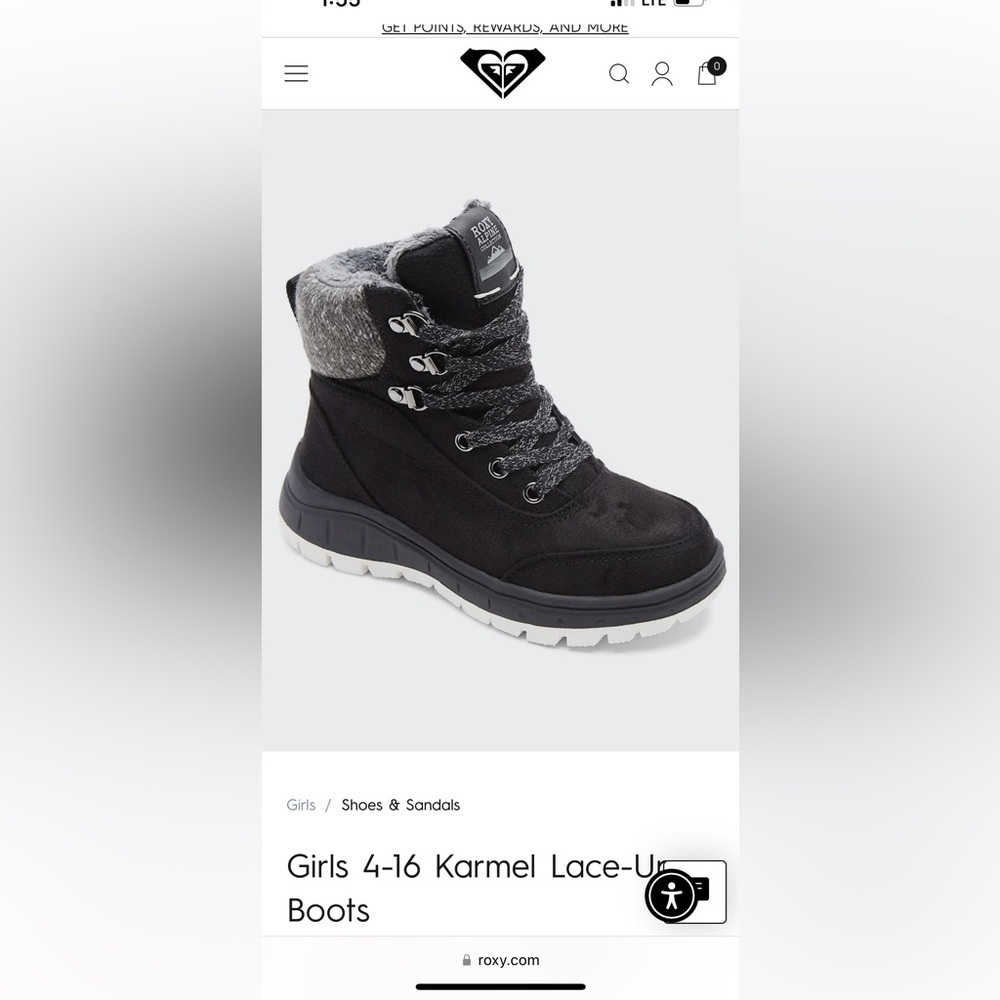 Roxy girls Karmel lace up boots - Picture 11 of 11